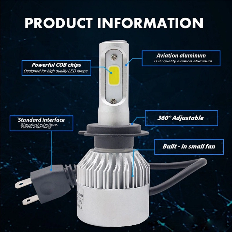S2 10000 lumen led headlight h4 auto car h7 led bulbs
