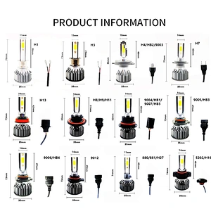 New arrivals led 9006 H7 car led light bulb H11 9005 H3 H4 H13 night eye led headlight