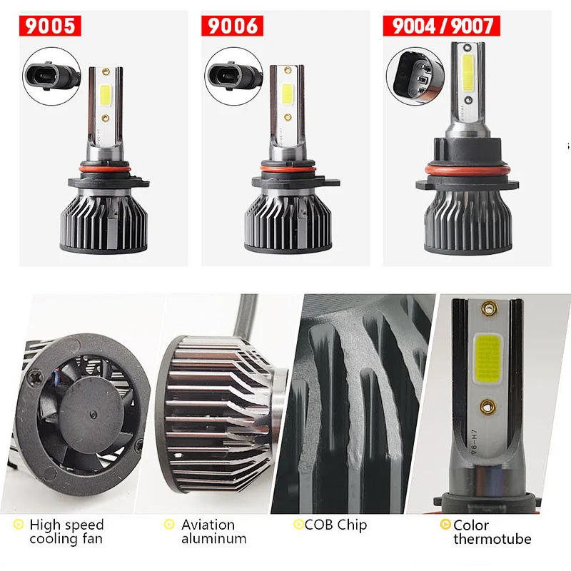 Super Bright headlight bulbs led IP68 Waterproof 48w COB Car h4 led headlight bulb