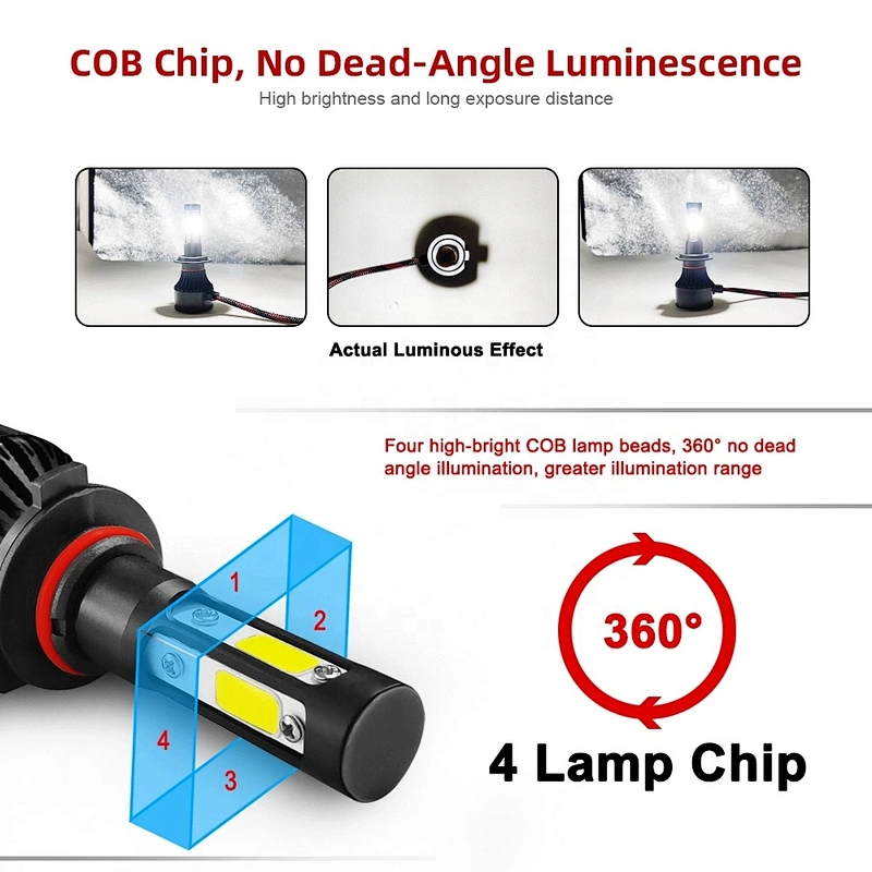 Automotive led light super bright motorcycle lights 72w waterproof 9005 car led headlight bulbs