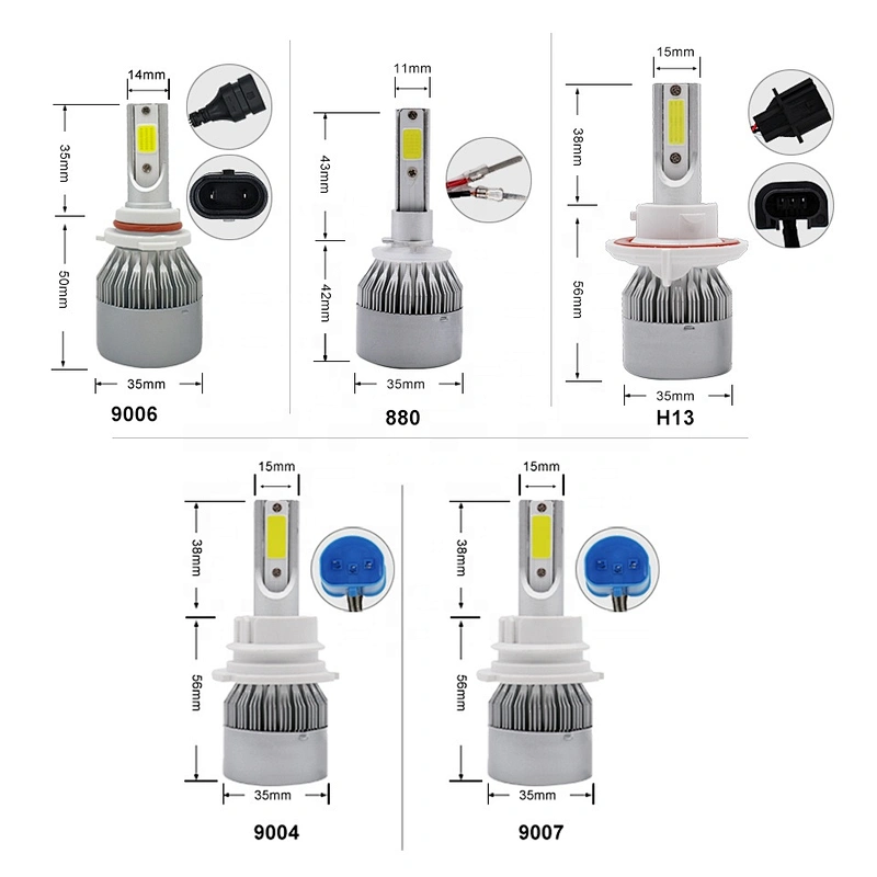 automotive led bulbs car led h11 H1 H3 H7 9005 9006 H13 c6 h4 led headlight