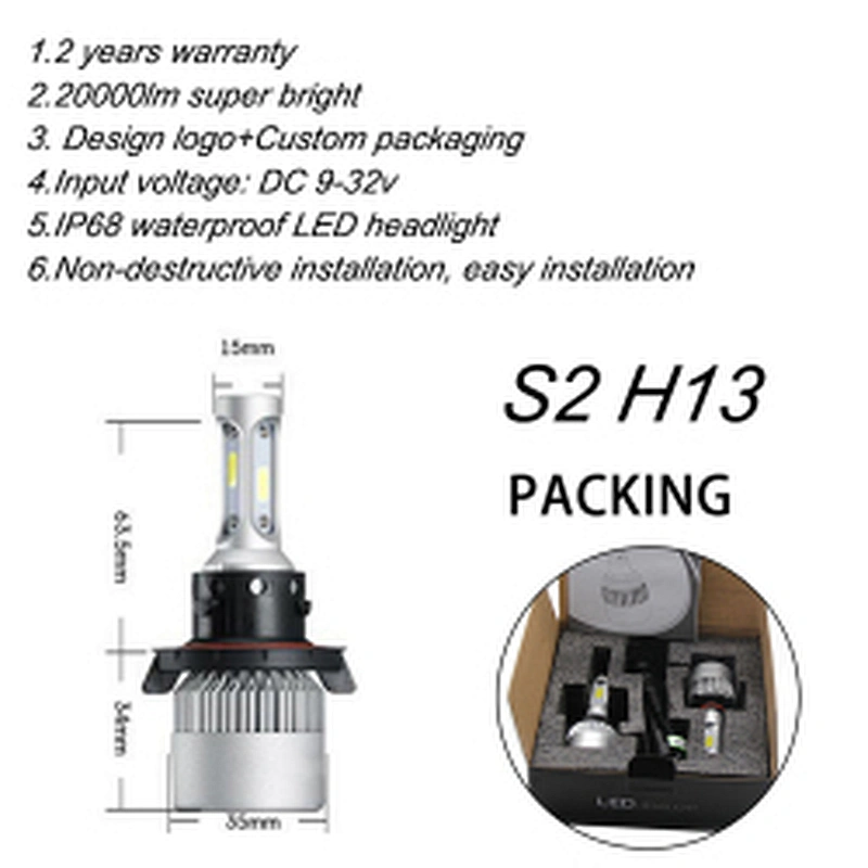 Cheap auto led headlampbick 4300k 6000k 8000k car light h4 h7 h11 9005 automotive s2 led headlight bulb kits