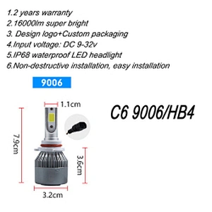 Brightest led auto headlamp bulb 4300k 6000k 8000k car light h1 h4 h7 h11 h13 9005 automotive led headlight kits