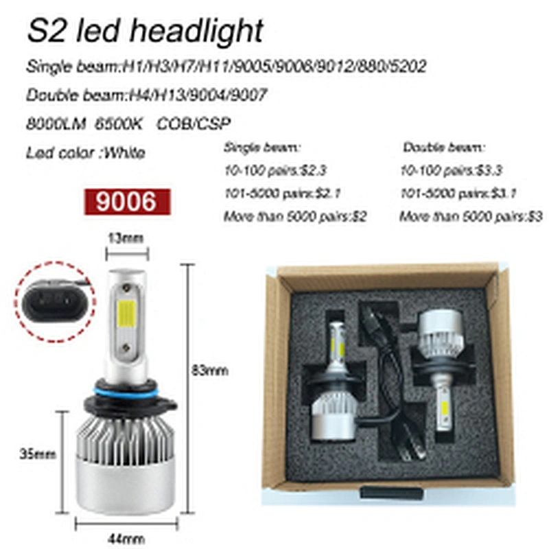 High power headlights led h11 led headlight bulbs s2 led headlight