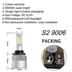 Cheap auto led headlampbick 4300k 6000k 8000k car light h4 h7 h11 9005 automotive s2 led headlight bulb kits