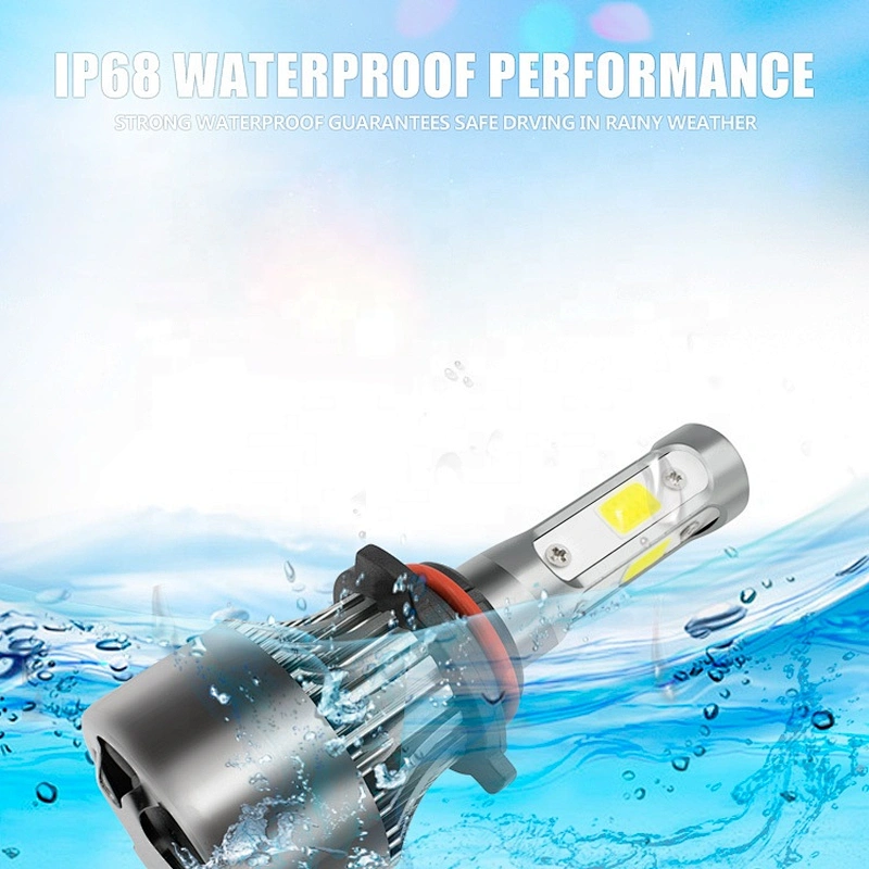 High Quality X7 Led Headlight 4 sides 48W 6500K LED headlight 9005 9006 9012 H11 H7 H4 COB led car bulb