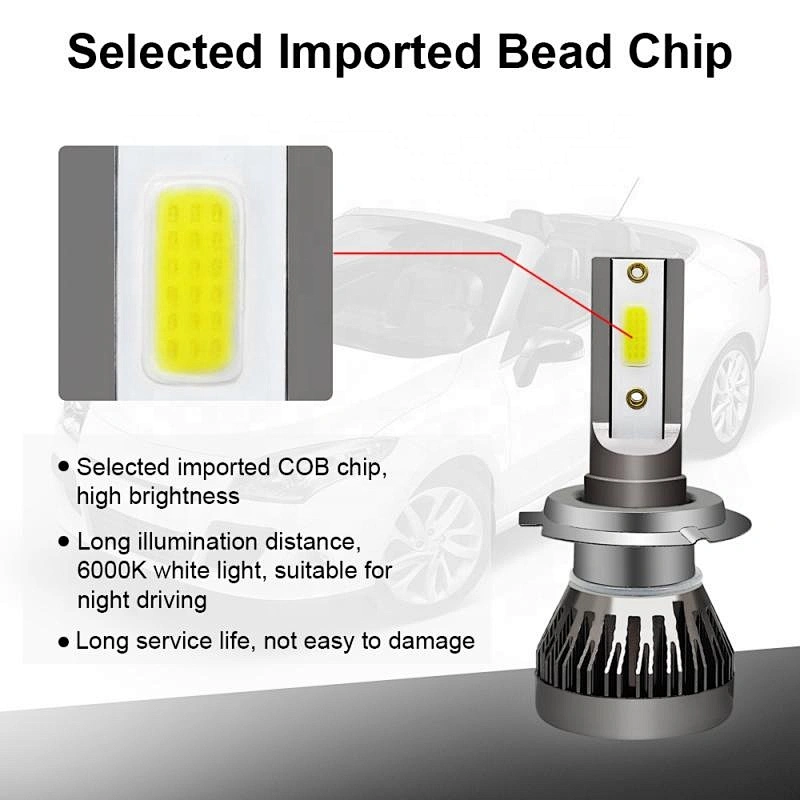 New LED headlight bright 8000lm Mini size H4 led auto headlight Fanless Led Headlight Bulbs