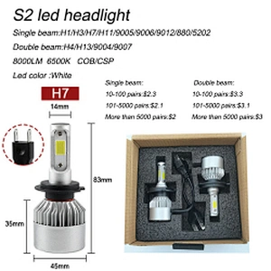 High power headlights led h11 led headlight bulbs s2 led headlight