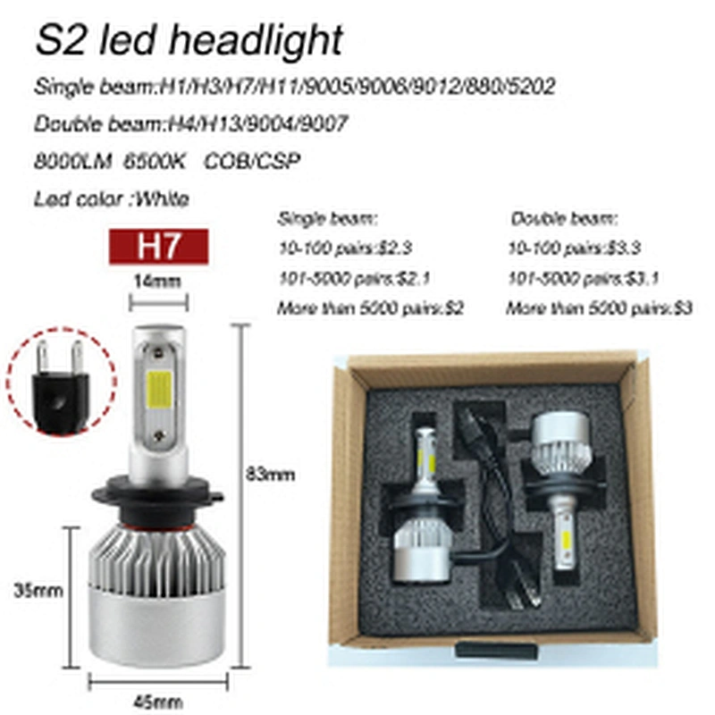 High power headlights led h11 led headlight bulbs s2 led headlight