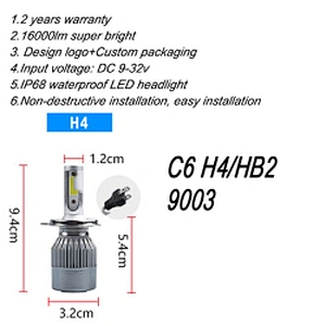 Brightest led auto headlamp bulb 4300k 6000k 8000k car light h1 h4 h7 h11 h13 9005 automotive led headlight kits
