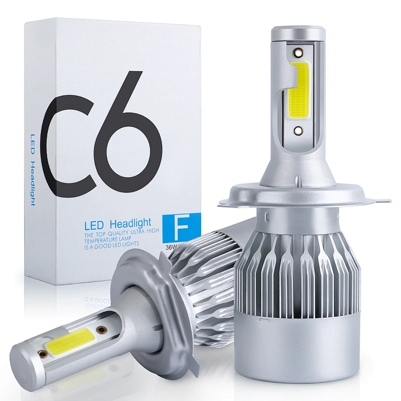 New C6 H4 LED Headlight H13 9005 9006 H1 H3 H27 881 H11 12V Car LED H4 Light H7 LED Headlight Bulb