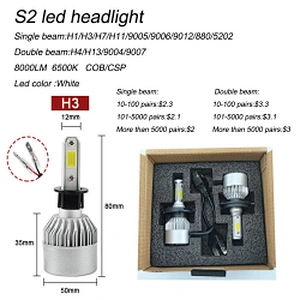 High power headlights led h11 led headlight bulbs s2 led headlight