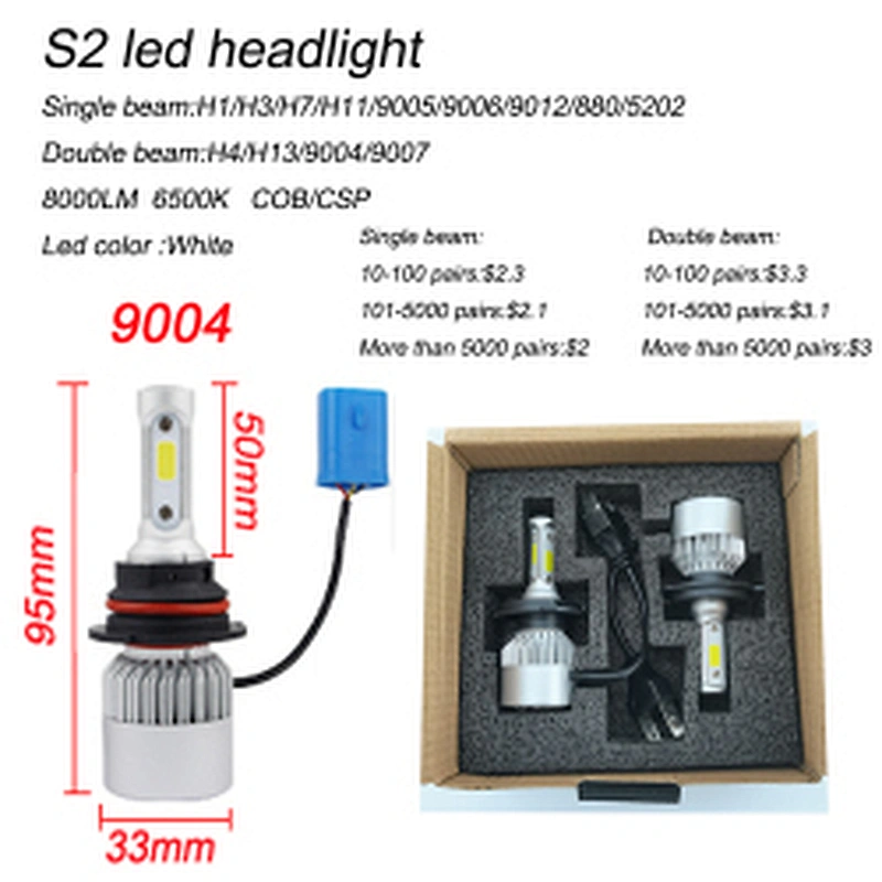 High power headlights led h11 led headlight bulbs s2 led headlight