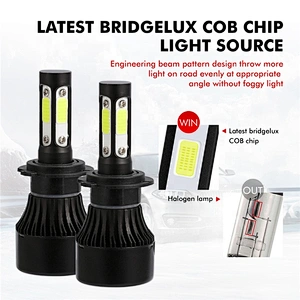 4-sided Automobile Led Car Lights H4/h13/9004/9007 Motorbike Headlamp