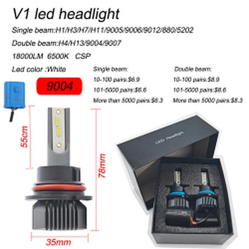 Led headlight conversion kit 9005 h1 h3 h7 high power led headlight