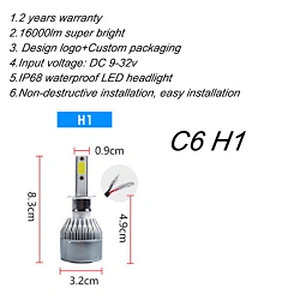 Brightest led auto headlamp bulb 4300k 6000k 8000k car light h1 h4 h7 h11 h13 9005 automotive led headlight kits