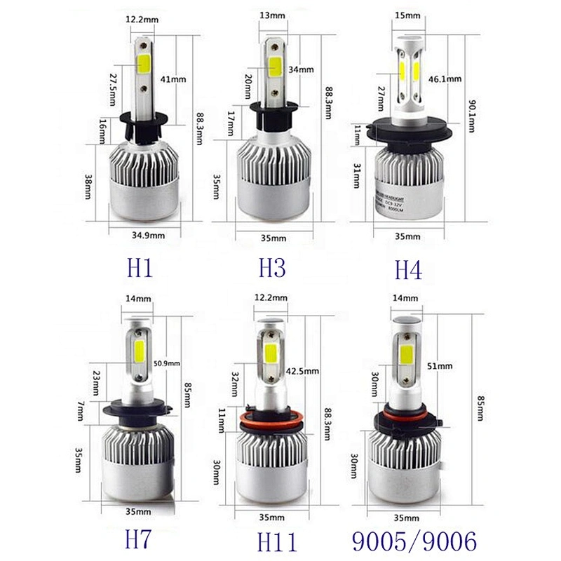 Brightest led auto headlamp bulb 6000k 8000k car light h4 h7 h11 h13 9005 9007 9003 automotive led headlight kits