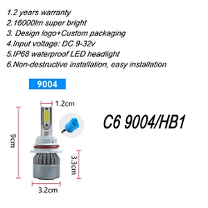 Brightest led auto headlamp bulb 4300k 6000k 8000k car light h1 h4 h7 h11 h13 9005 automotive led headlight kits