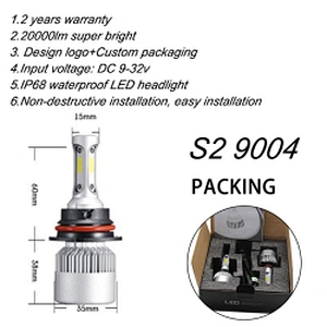 Cheap auto led headlampbick 4300k 6000k 8000k car light h4 h7 h11 9005 automotive s2 led headlight bulb kits