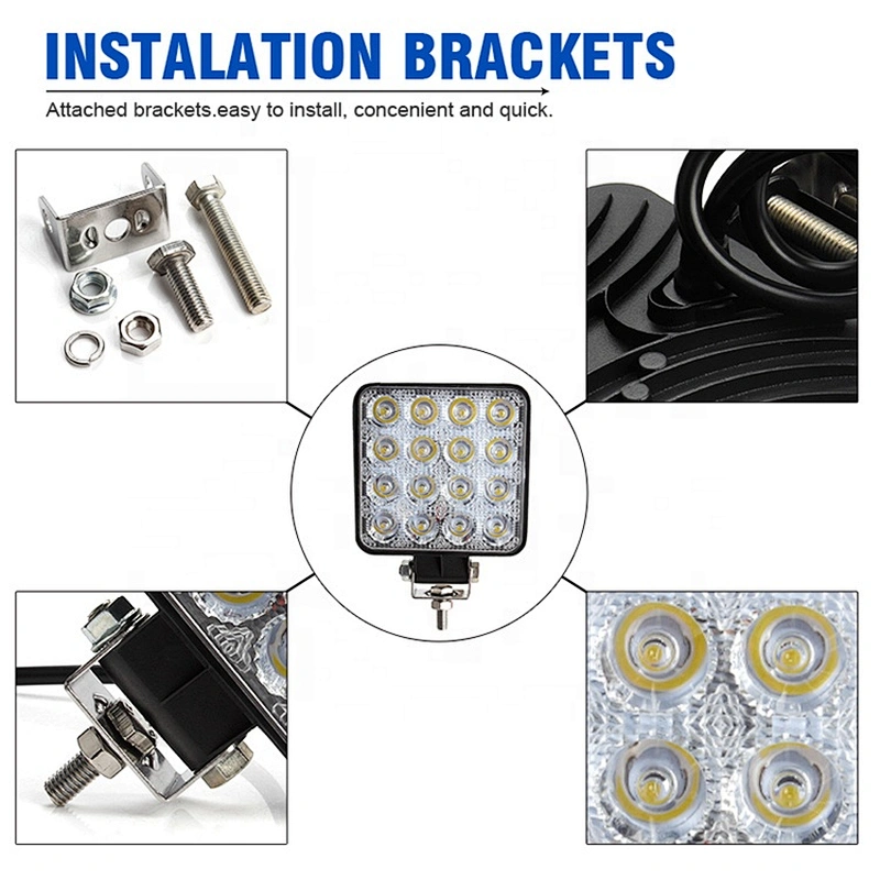 EXCAVATOR WORK LIGHT LED DRIVING LIGHT WORK LAMP 27W SQUARE 12V 24V OFFROAD LAMP 4WD ATV SUV OFFROAD TRUCK MACHINARY VEHICLE