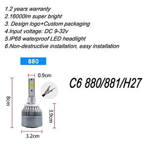 C6 led headlight nighteye led 10000lm h13 led bulb