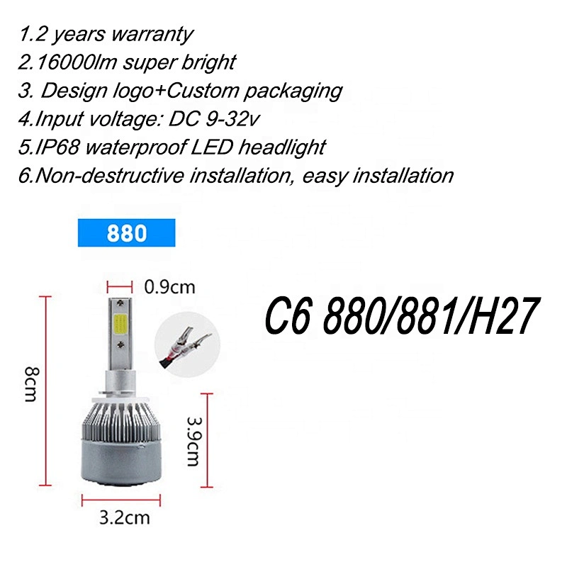 C6 led headlight nighteye led 10000lm h13 led bulb