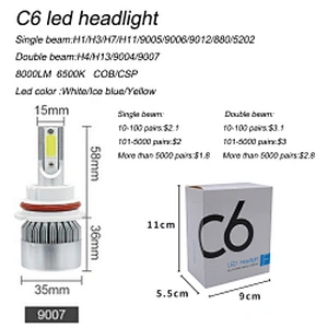 Top selling led headlight bulbs headlight led h4 c6 led headlight
