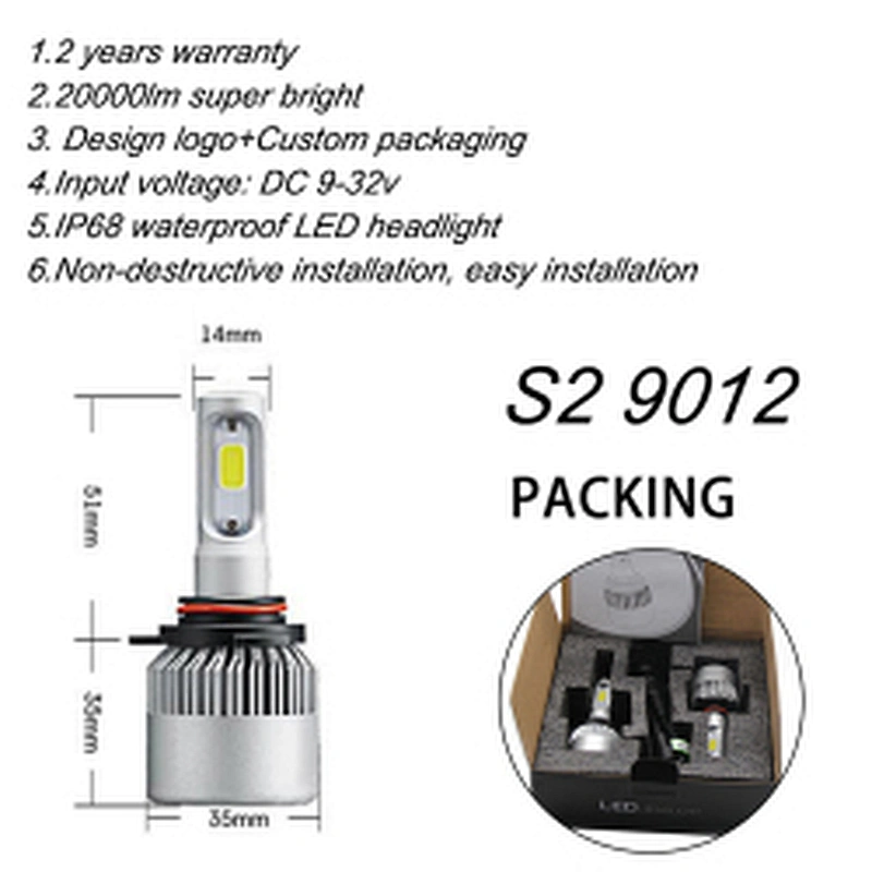 Cheap auto led headlampbick 4300k 6000k 8000k car light h4 h7 h11 9005 automotive s2 led headlight bulb kits