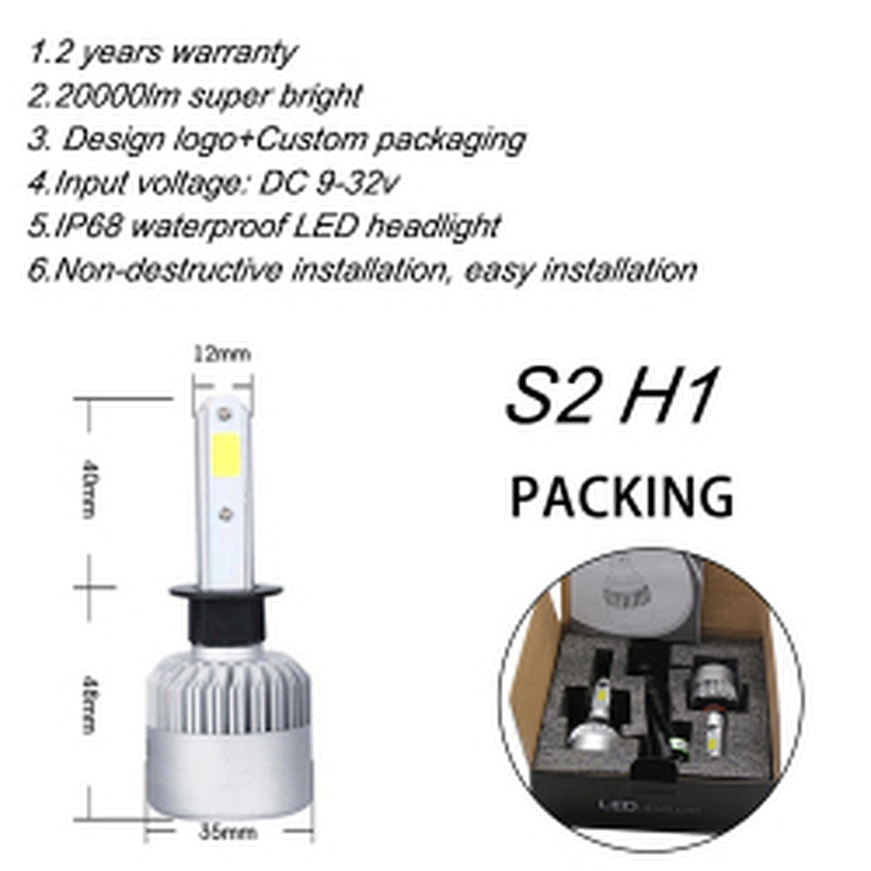 Cheap auto led headlampbick 4300k 6000k 8000k car light h4 h7 h11 9005 automotive s2 led headlight bulb kits