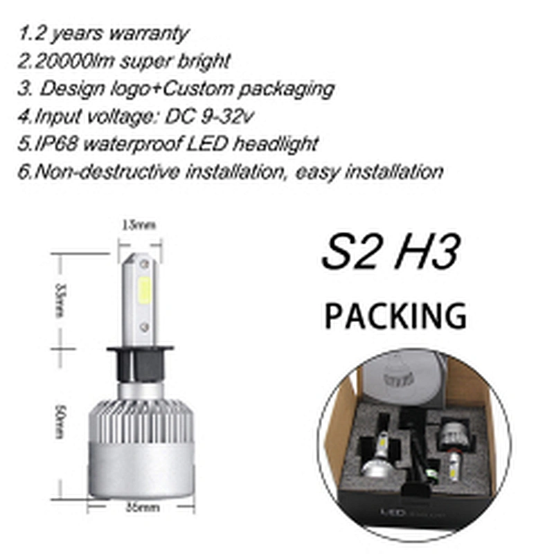 Cheap auto led headlampbick 4300k 6000k 8000k car light h4 h7 h11 9005 automotive s2 led headlight bulb kits