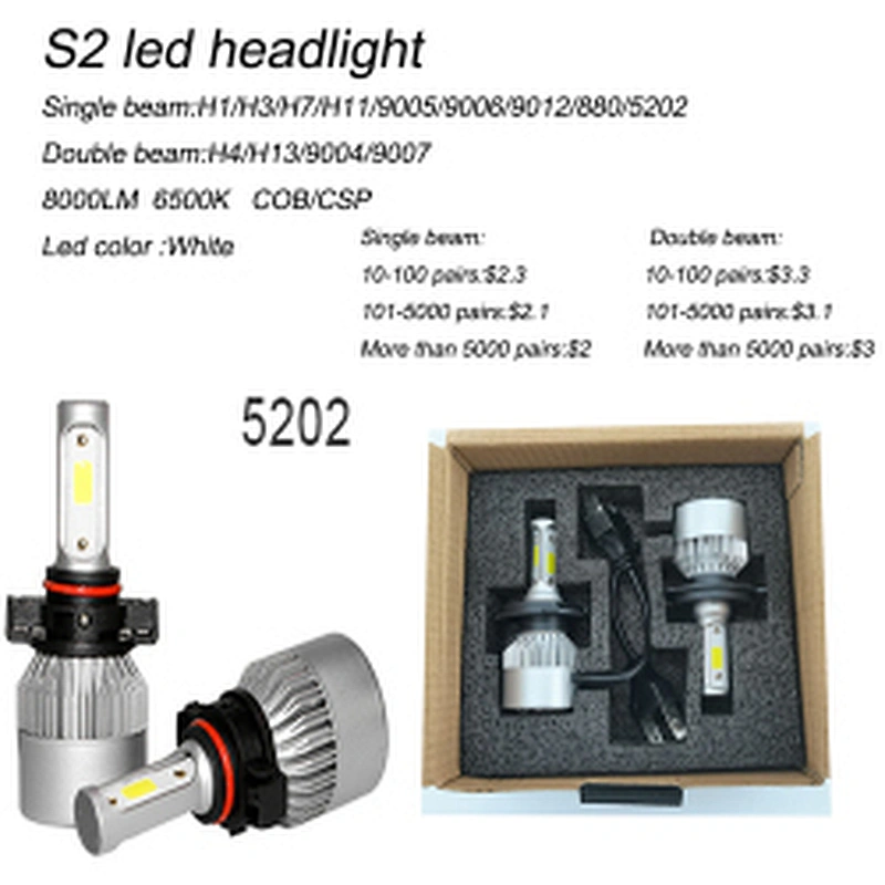 High power headlights led h11 led headlight bulbs s2 led headlight