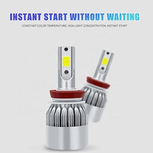 Cheap auto led headlampbick 4300k 6000k 8000k car light h4 h7 h11 9005 automotive c6 led headlight bulb kits