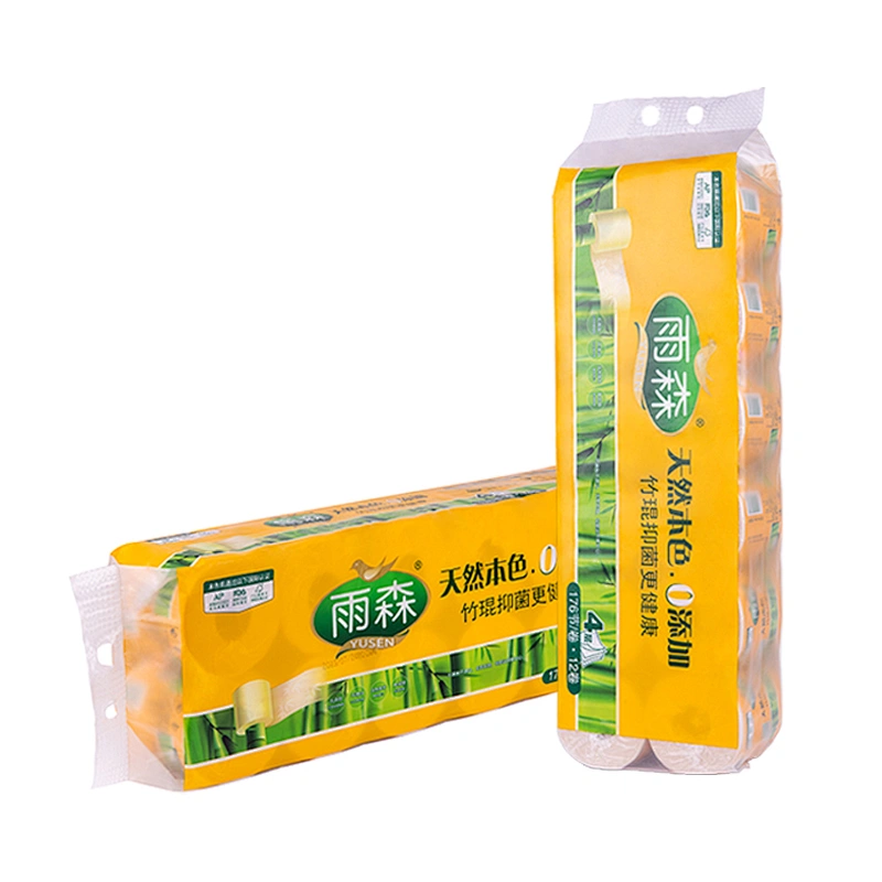 FDA food grade multilayer soft bamboo pulp toilet paper  toilet roll tissue ultra strong toilet paper
