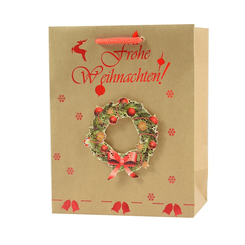 Christmas gift bag, kraft paper bag, gift bag, handmade gift bag, kraft bag