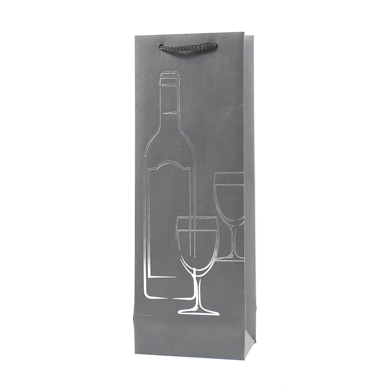 Bottle bag, paper bag, black foil bag , wine bag