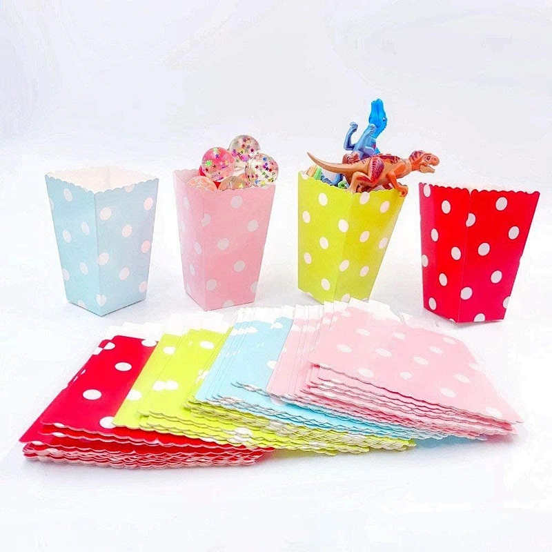 Hot sales paper box one color dot printing design for packaging popcorn or other foods