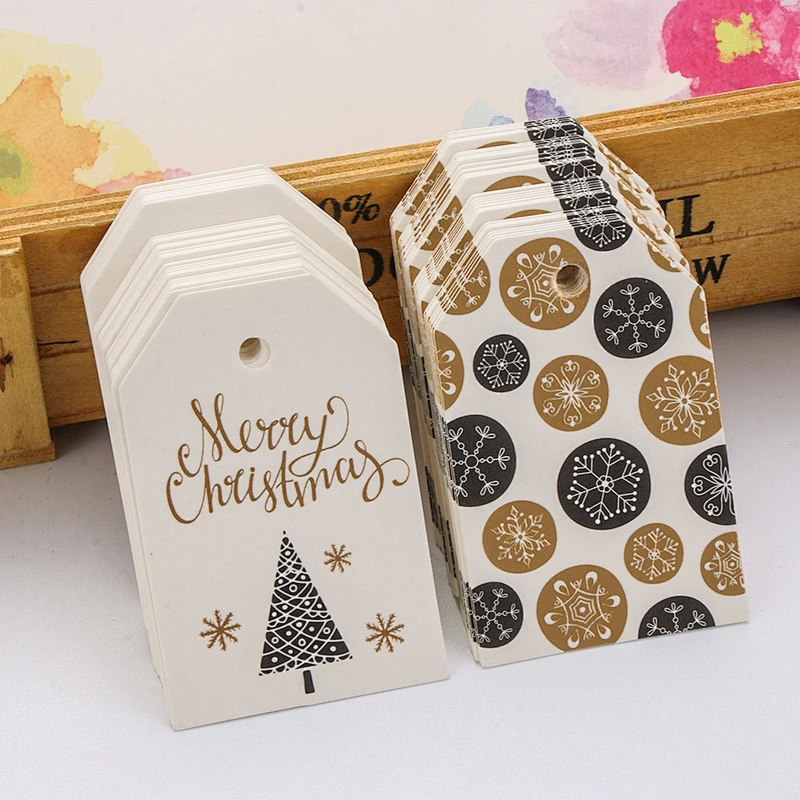Hot sales Christmas design gift tags with CMYK and hot stamping for decorate