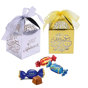 Hot sales laser cutting windows paper box foldable  for packaging sweets and gifts