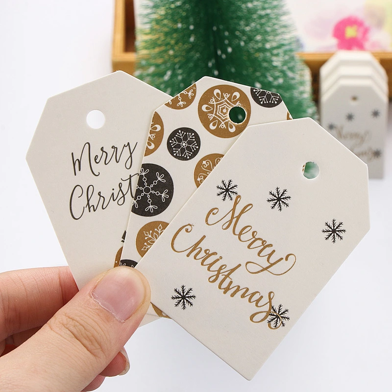 Hot sales Christmas design gift tags with CMYK and hot stamping for decorate