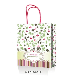 Customize Design  gift packaging Bag fashion style lovely Colorful flower pattern Packaging