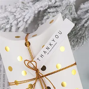 2021New White Paper Folding Pillow Boxes With Gold And Silver Hot Stamping For Packing