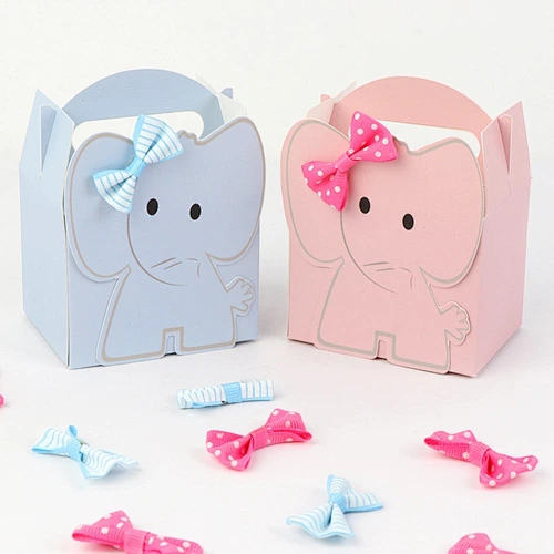 lovely baby elephant paper boxes CMYK printing with matte lamination design for gifts packaging