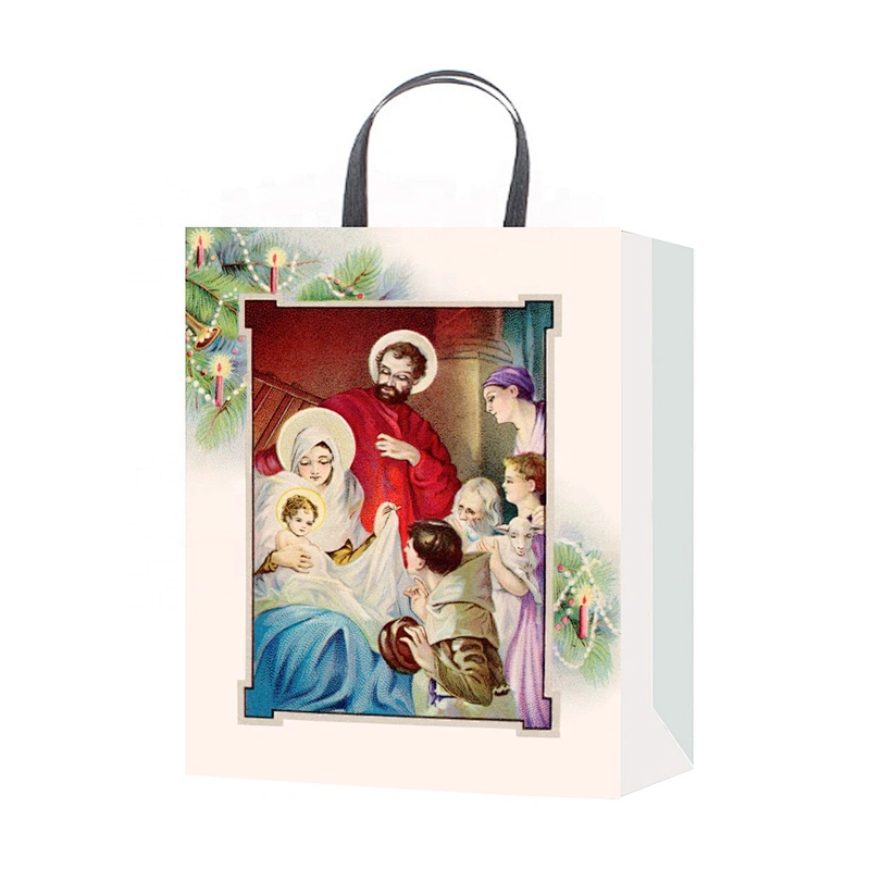 Factory newest quality Hand Length Handle packaging Bag beautiful Various Christmas gift bag Packaging