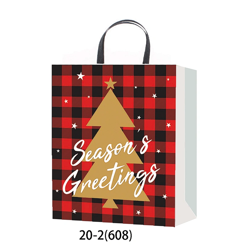 Christmas Shopping Paper Bag Gift Bags With  Customized Logo Gift Packaging Bag Various Christmas