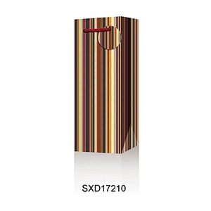 China custom fashion gift bag Manufacturer latest Striped paper Packaging