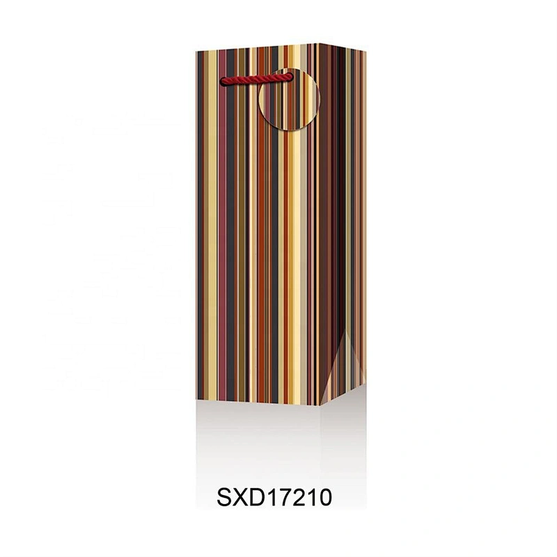 China custom fashion gift bag Manufacturer latest Striped paper Packaging