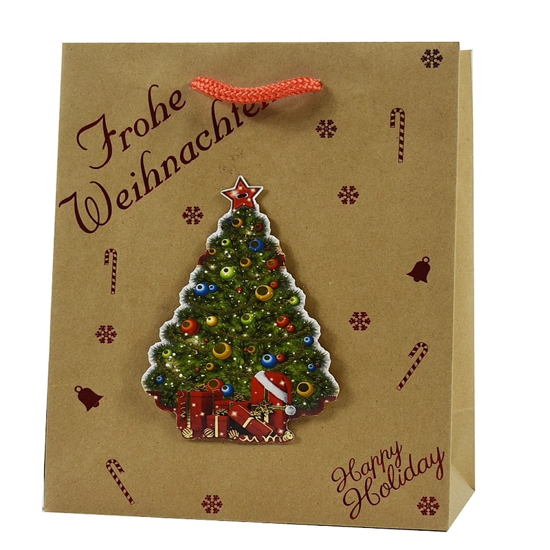 Factory direct supply Christmas gift bag excellent quality craft packaging