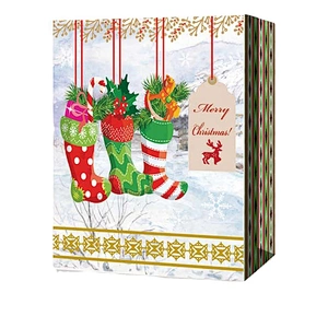 Paper Bag Christmas Shopping paper Gift Bags With  Customized Logo Gift Packaging Bag Various Christmas