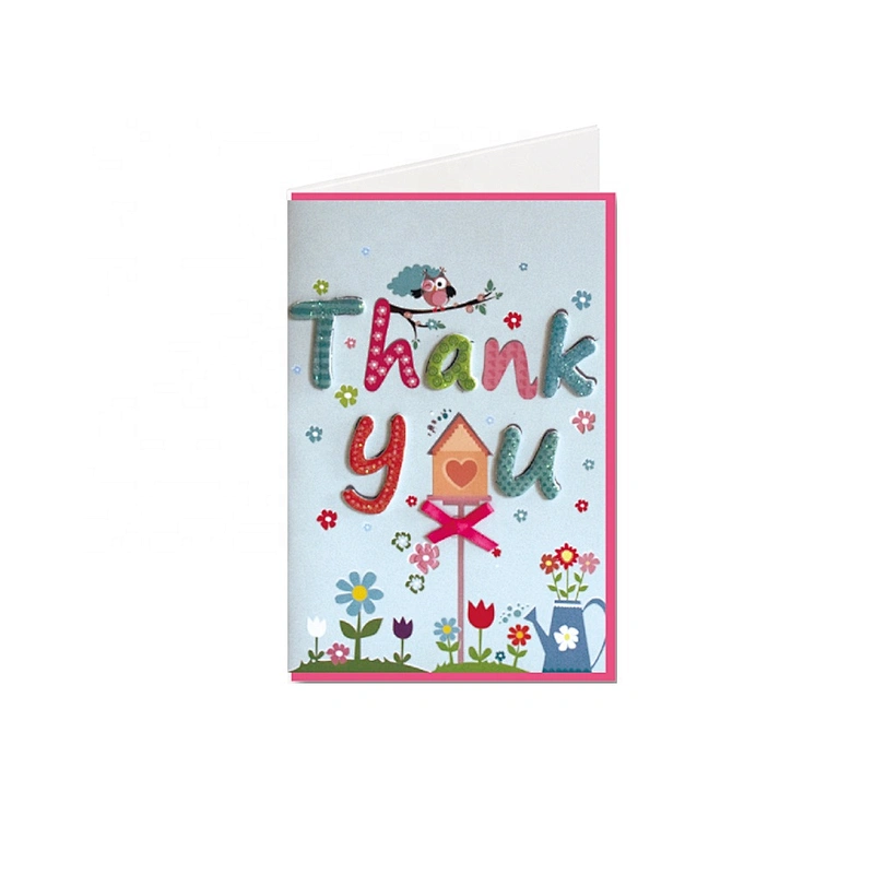 Bright Colorful Thankyou Greeting Cards Printing Flowers Glitter Hot Europe Time Pattern Pcs THANKSGIVING Foil Stamp Feature Eco