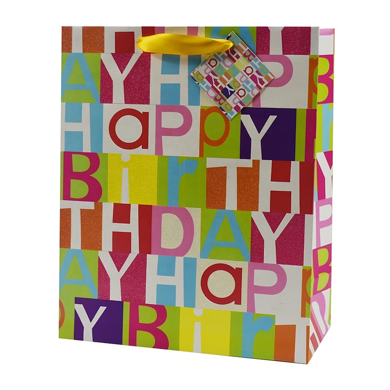 Factory wholesale Birthday gift bag Customized good quality Colorful paper Packaging
